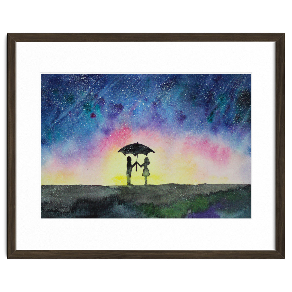 Under the star rain || watercolor