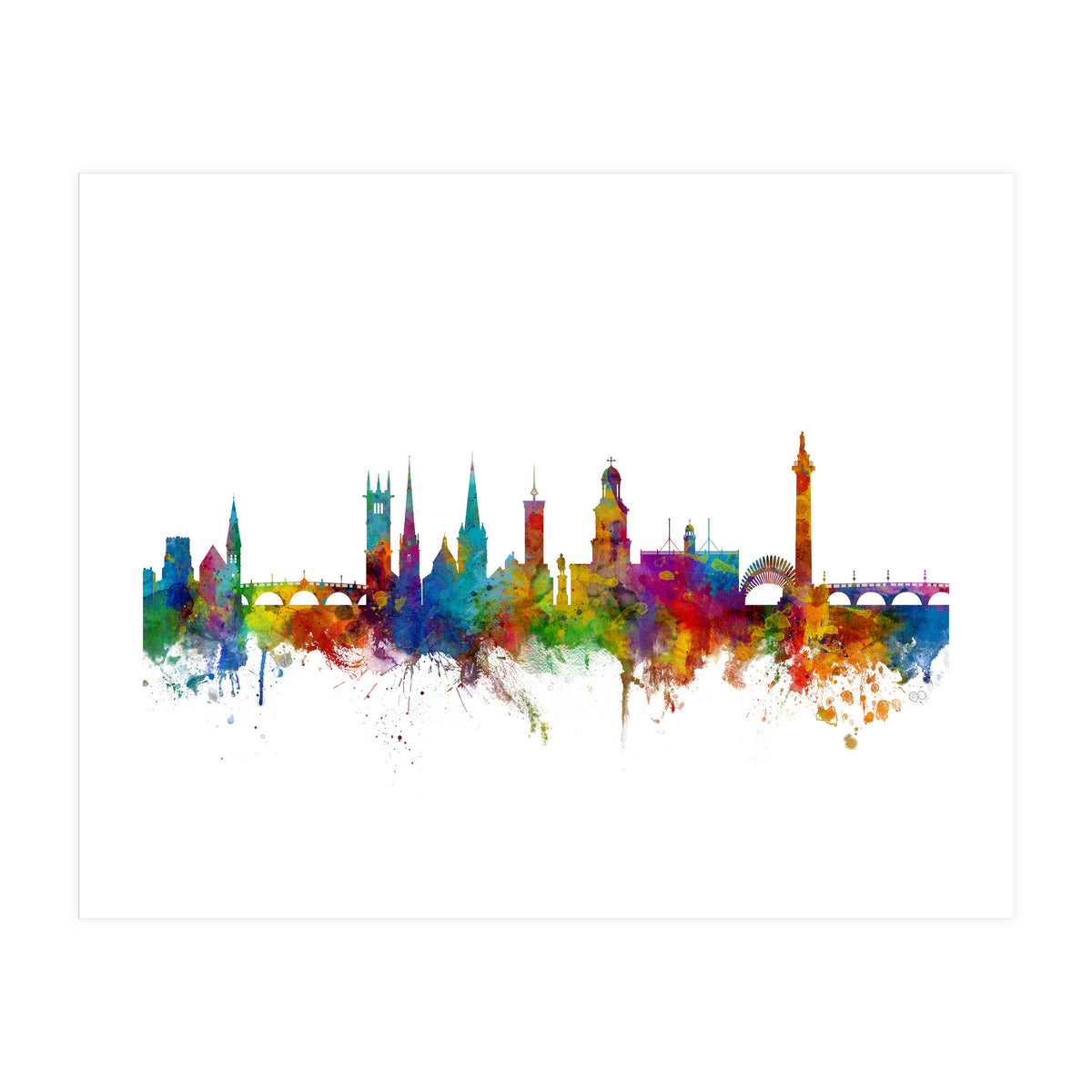 Shrewsbury England Skyline (Print Only)