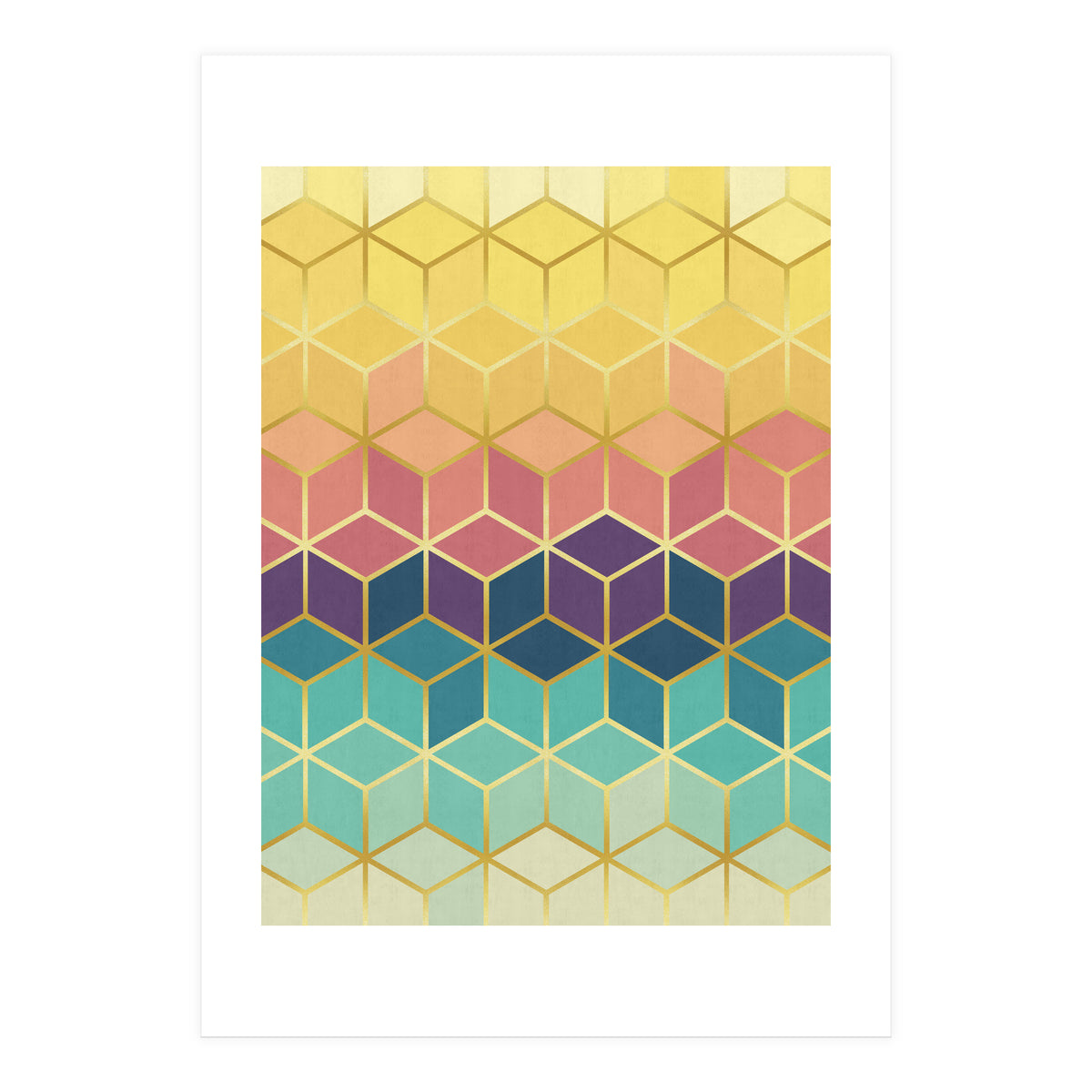 Colorful and golden pattern I (Print Only)