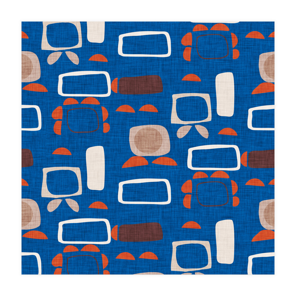 Mod Shapes Blue  (Print Only)
