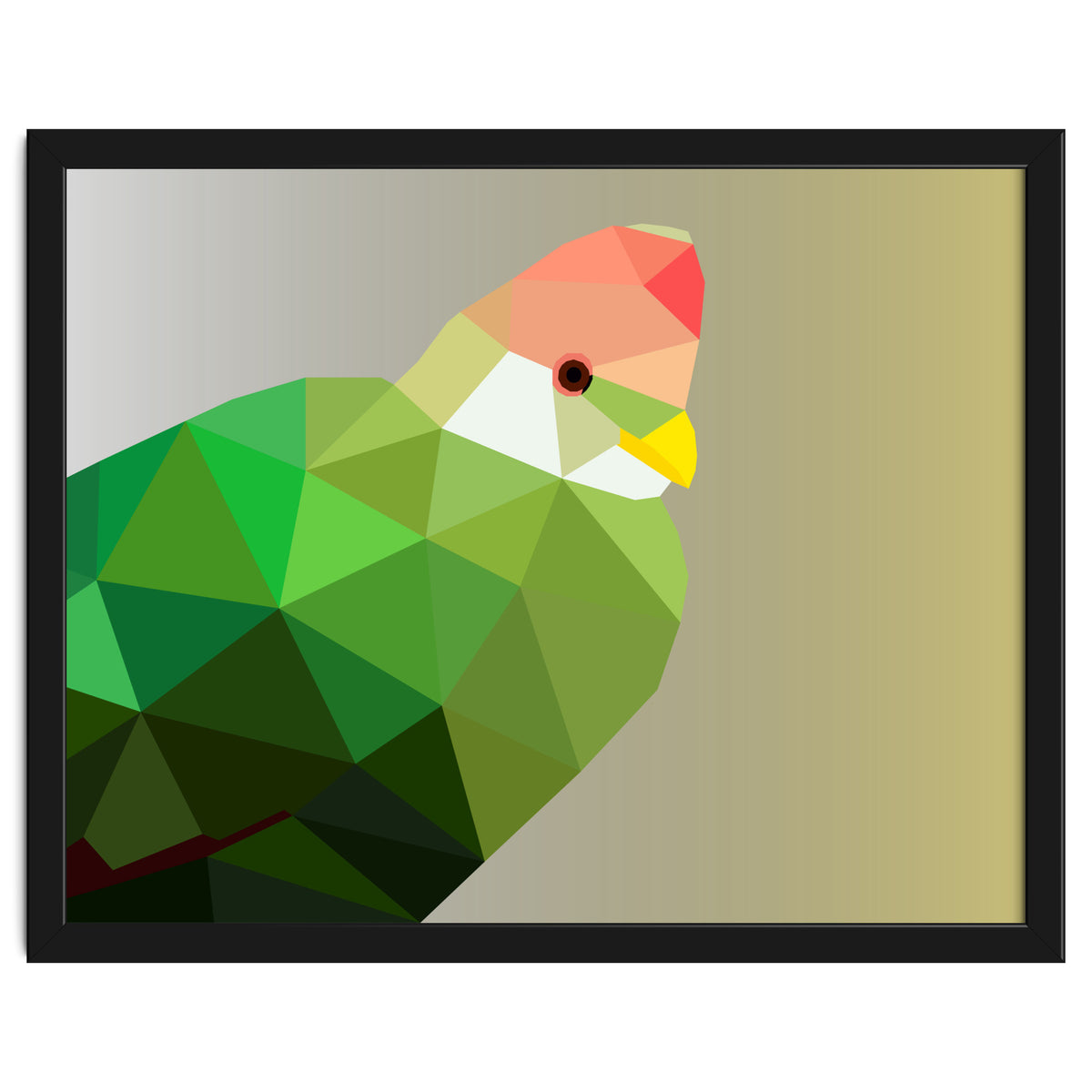 Red Crested Turaco Low Poly Art