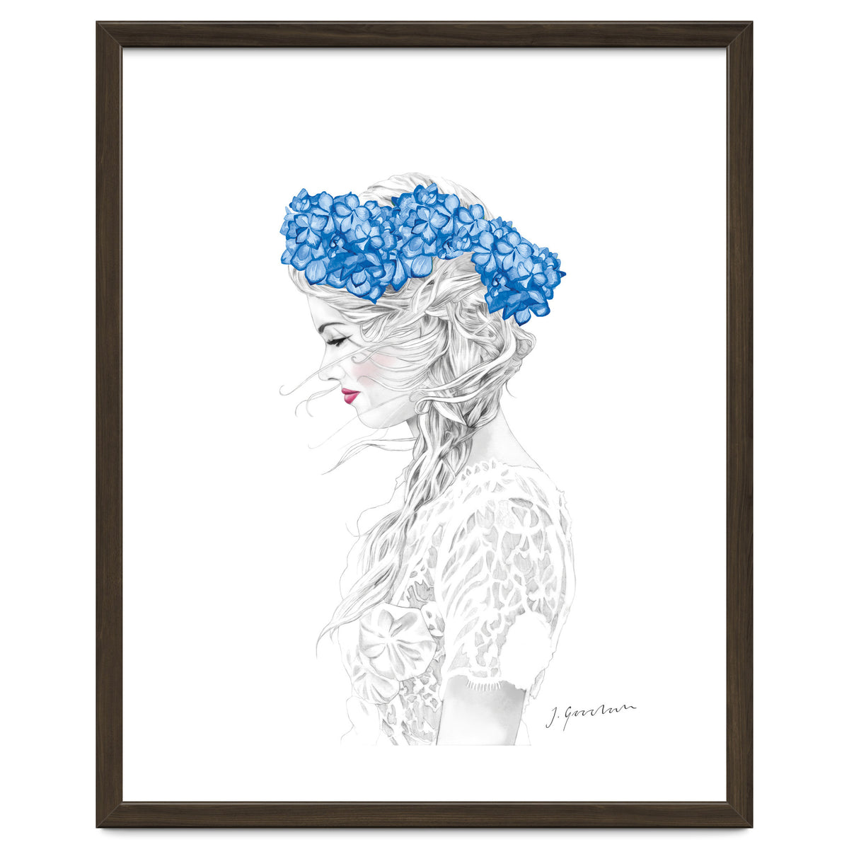 Blue Hydrangea Girl
