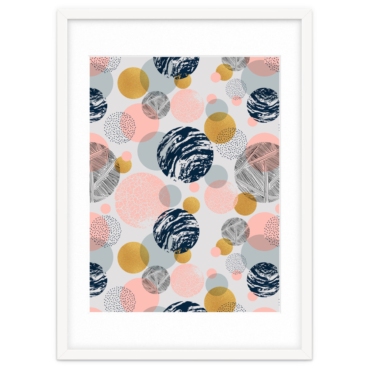 Pattern of abstract textured circles