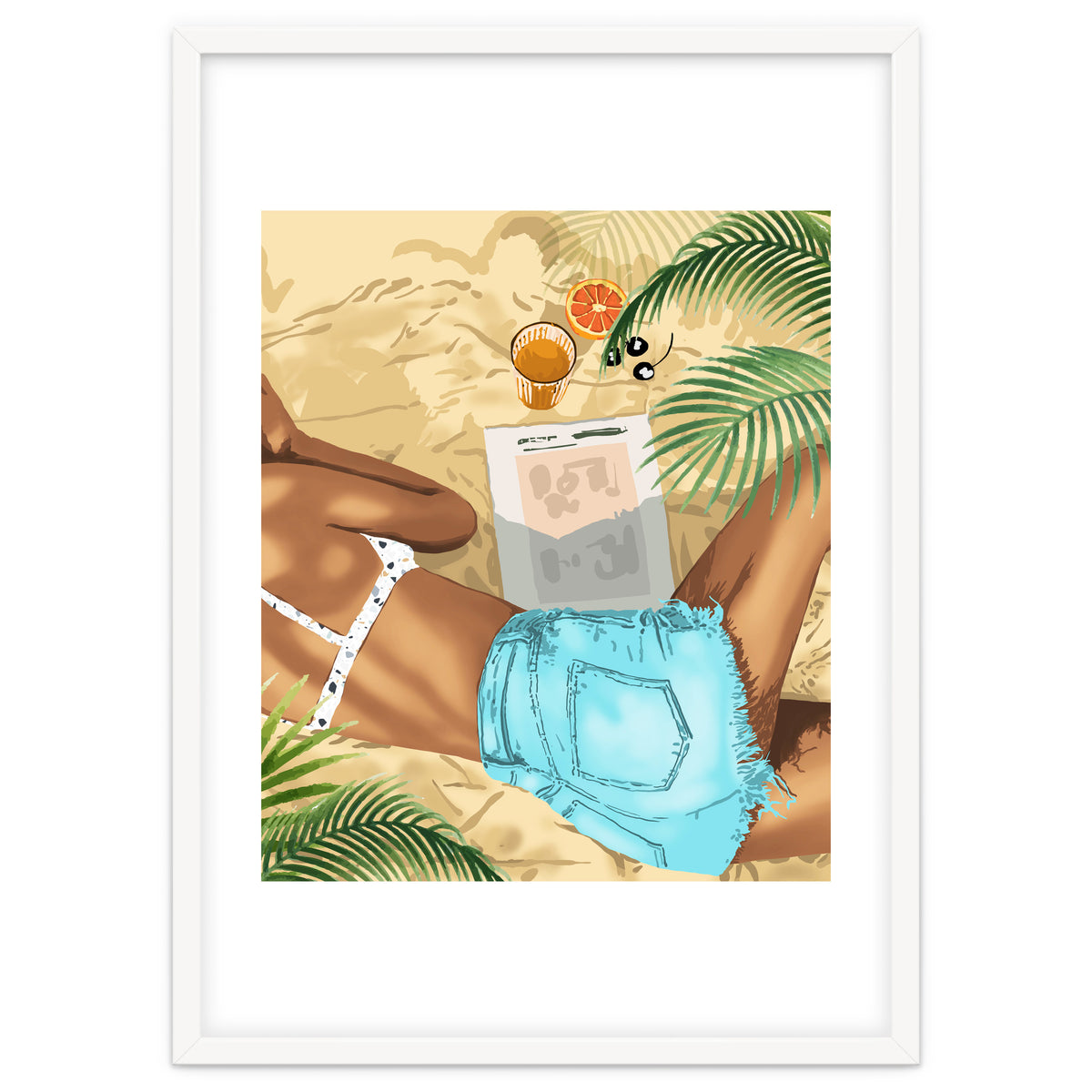 Keep Palm & Carry On Wall Art | Tropical Beach Bikini Fashion Travel Chai