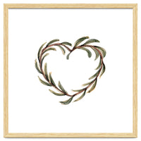 Olive branch heart