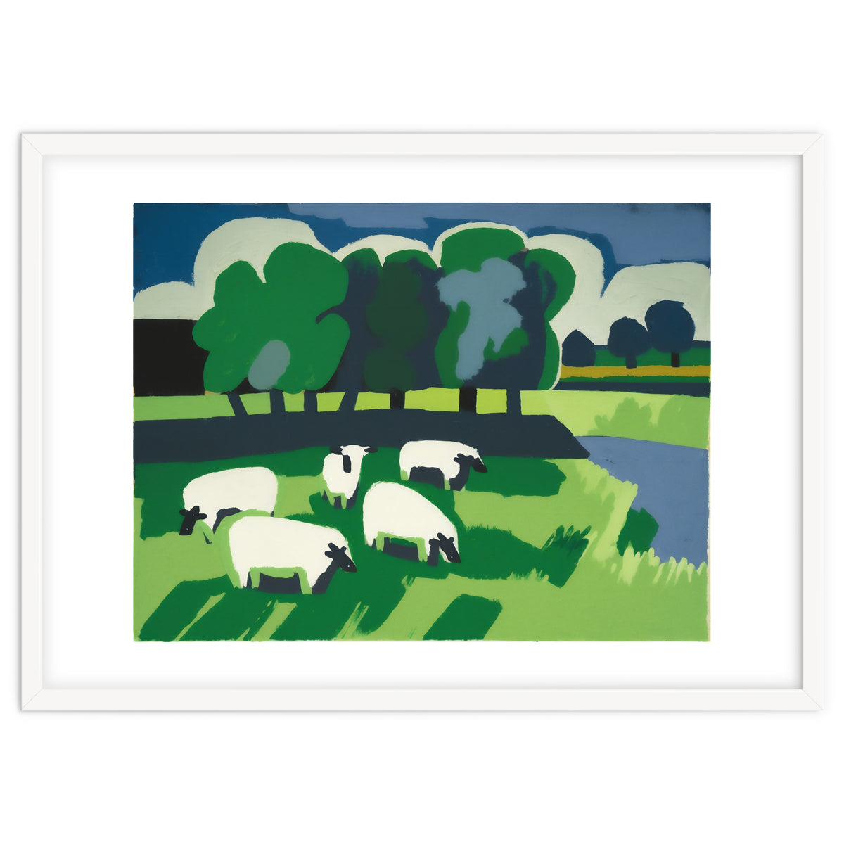 Sheep In A Field Impressionist Landscape