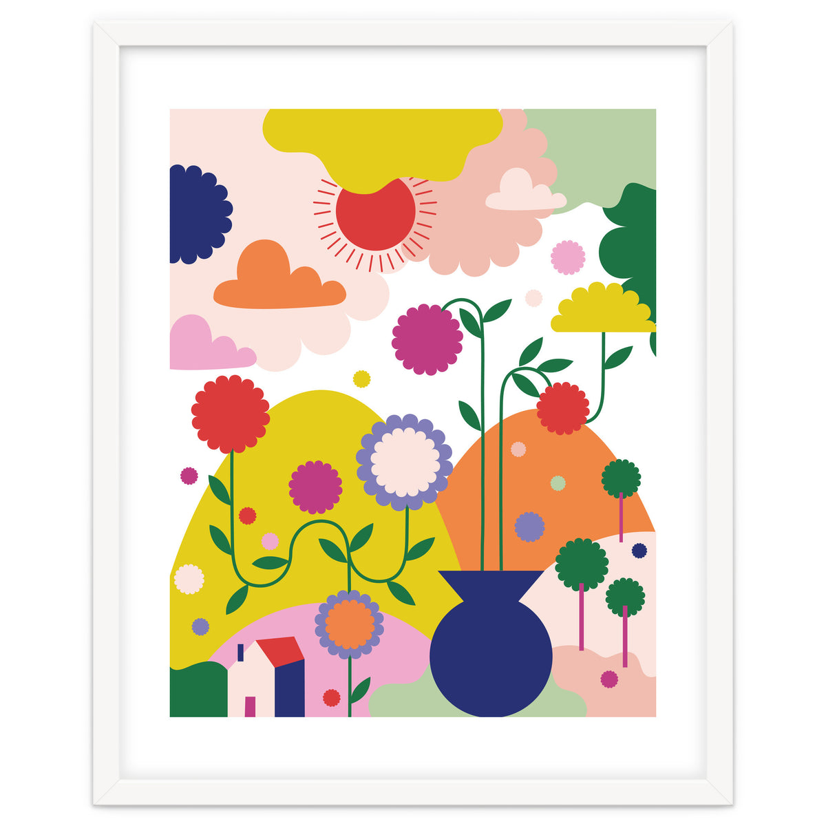 Happy Mediterranean Colorful Landscape