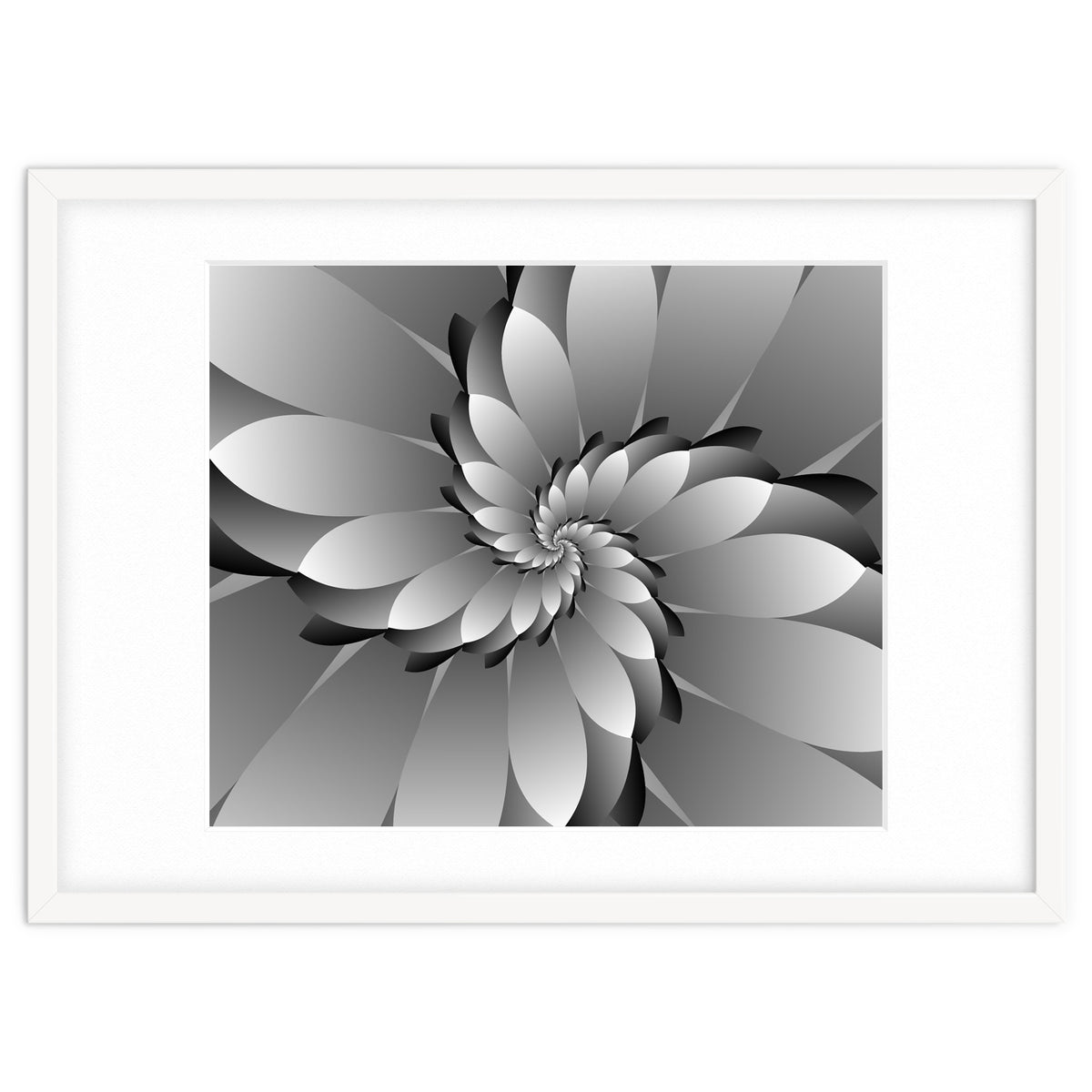 BLACK Floral 3D ART