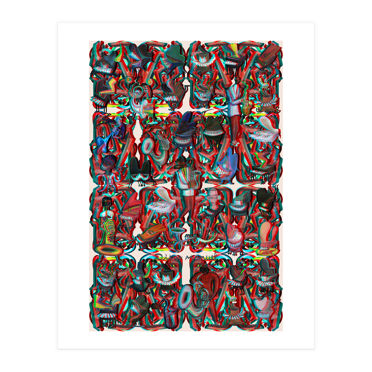 Formas 14 34 3d And Pianos (Print Only)