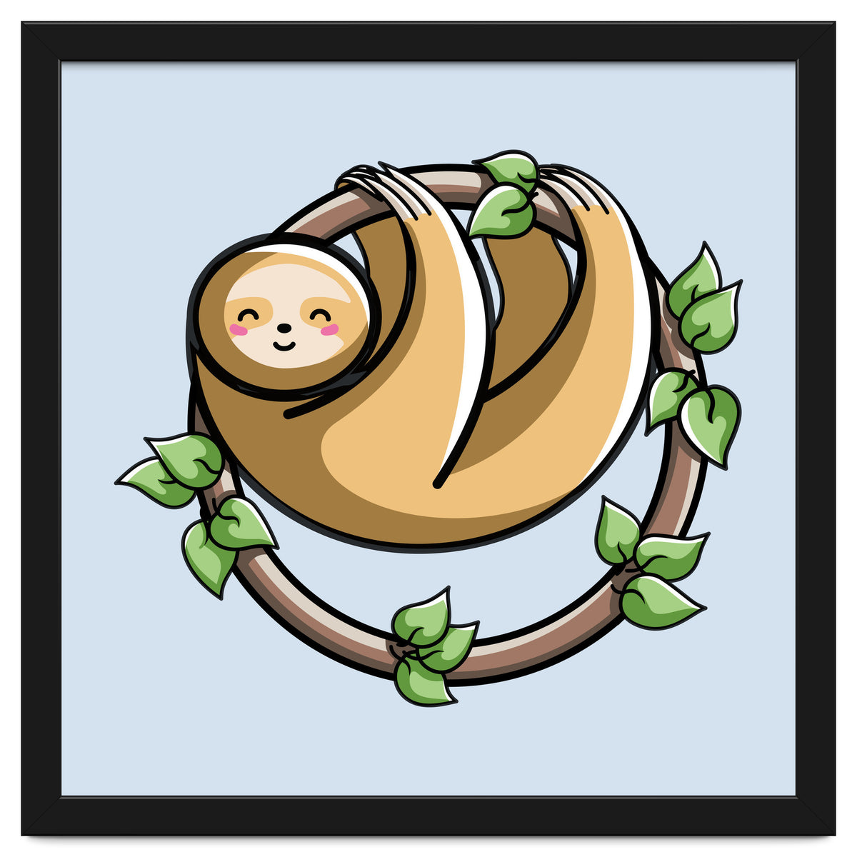 Kawaii Cute Sloth Circle
