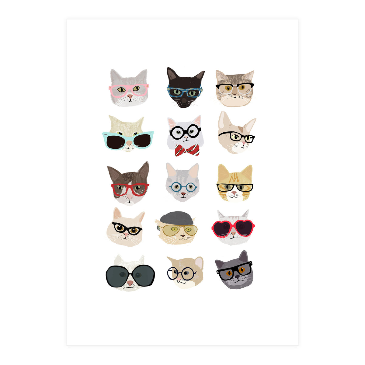 Cats in Glasses (Print Only)
