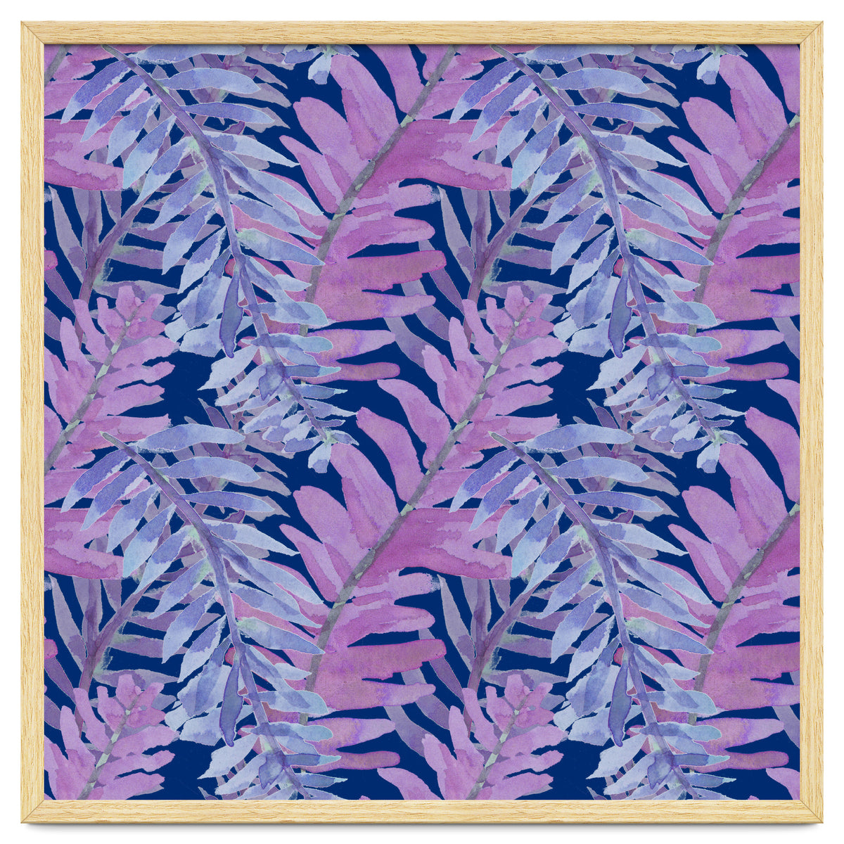 Woodland Ferns in Blue