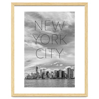 NYC Lower Manhattan & Hudson River | Text & Skyline