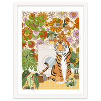 Tiger in Groovy Laundry Room