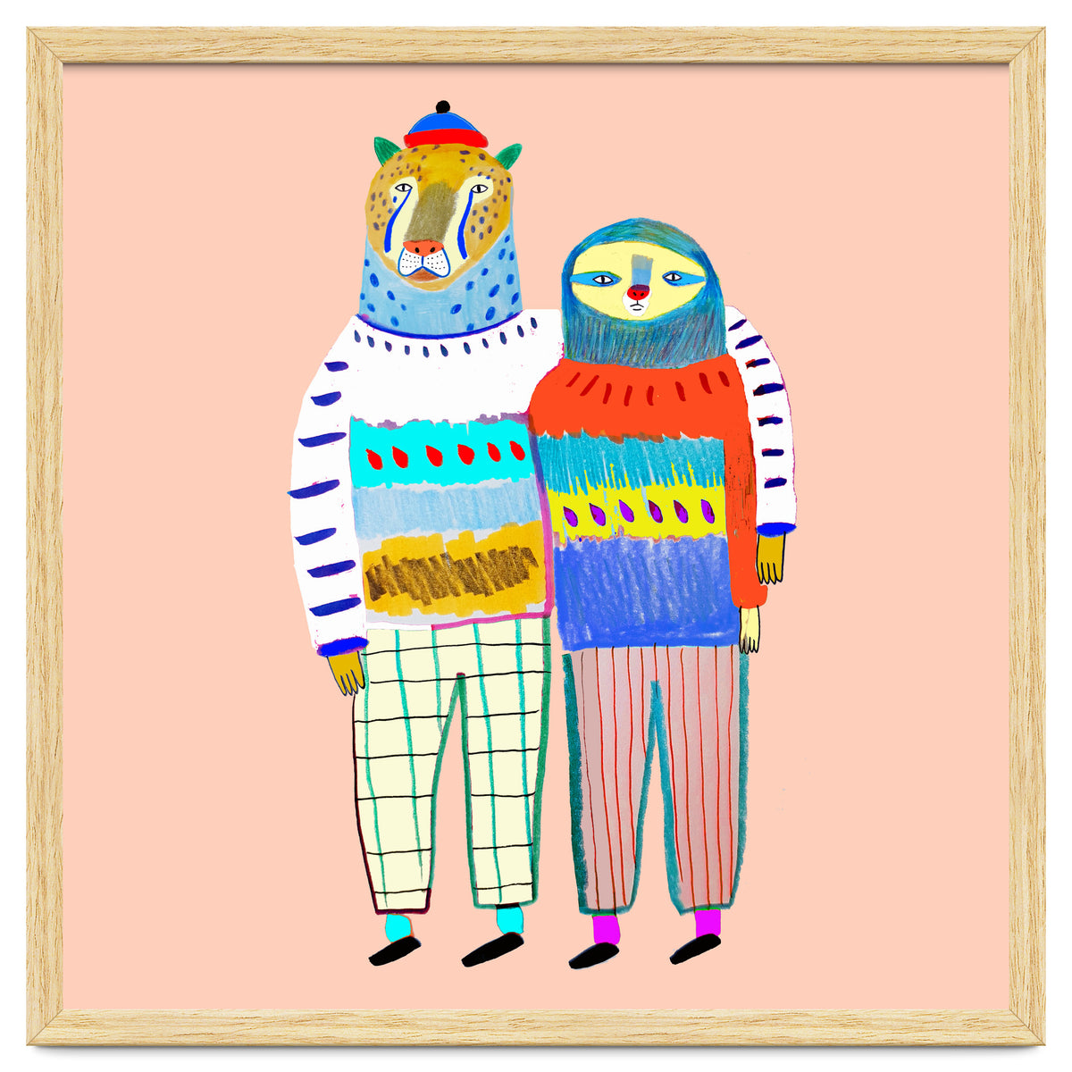 Leopard and Sloth Friends