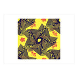 Black flowers on yellow background. (Print Only) thumbnail