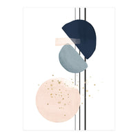 Abstract Study Blush and Navy Blue (Print Only)