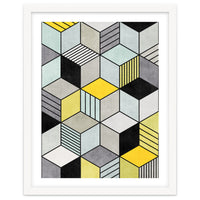 Colorful Concrete Cubes 2 - Yellow, Blue, Grey