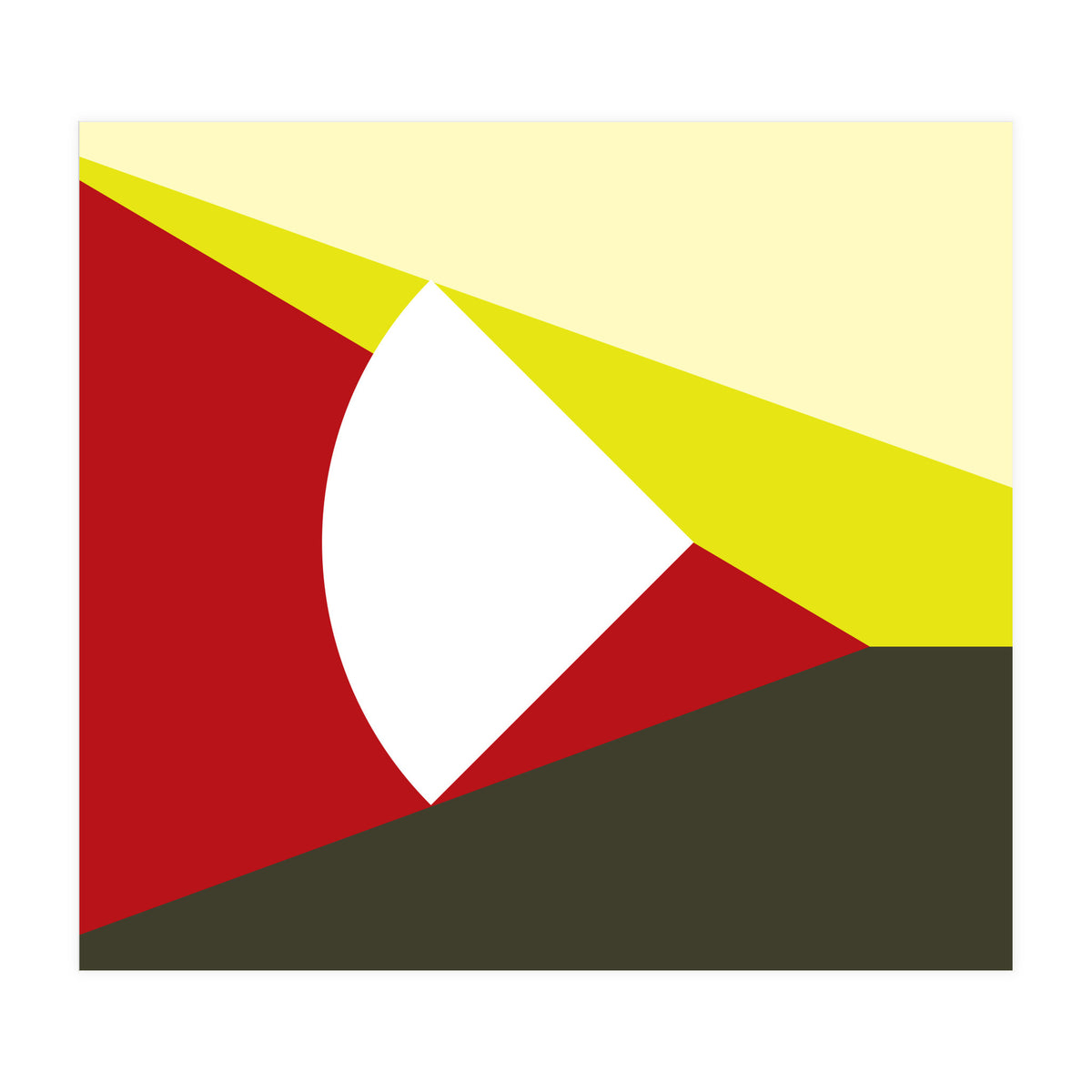 Geometric Shapes No. 13 - red, brown & yellow (Print Only)