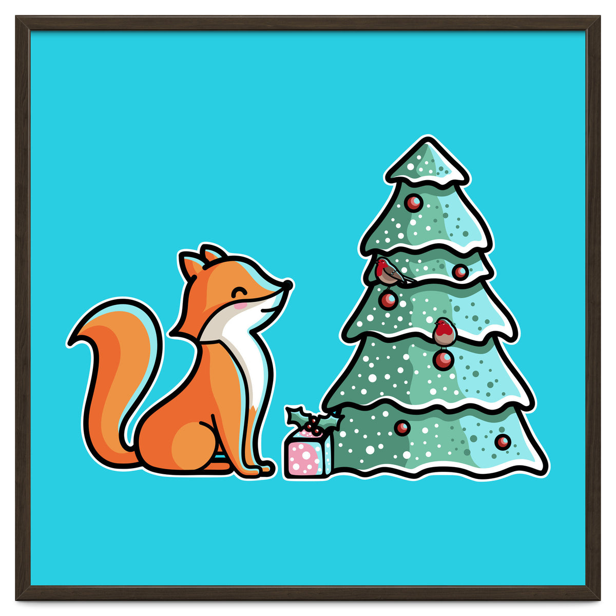 Cute Fox Christmas Tree