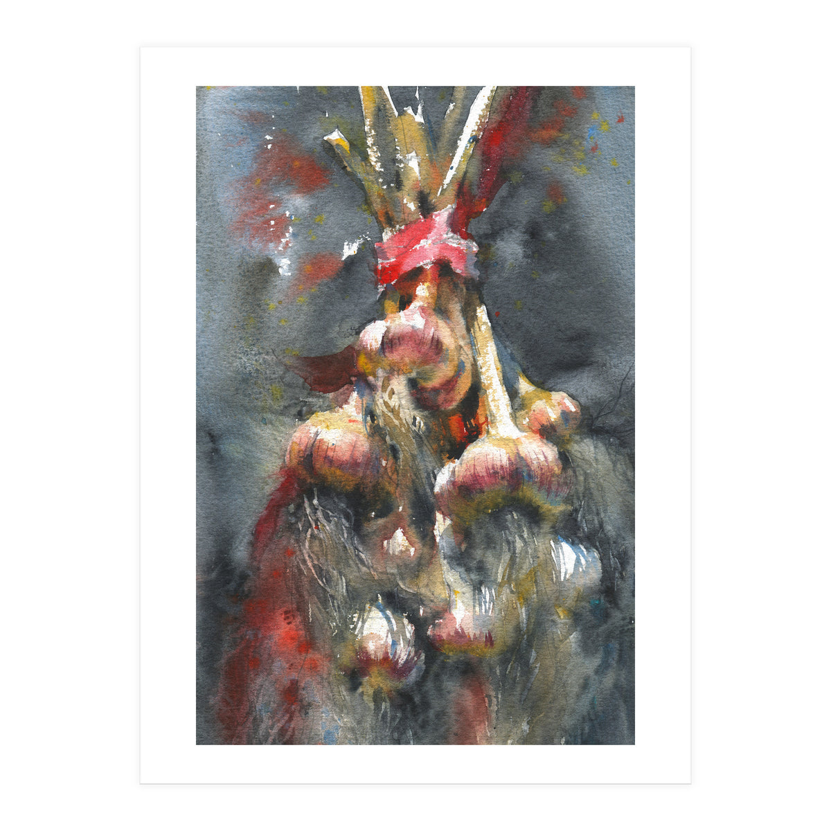 Garlic. Still-life  watercolor painting (Print Only)