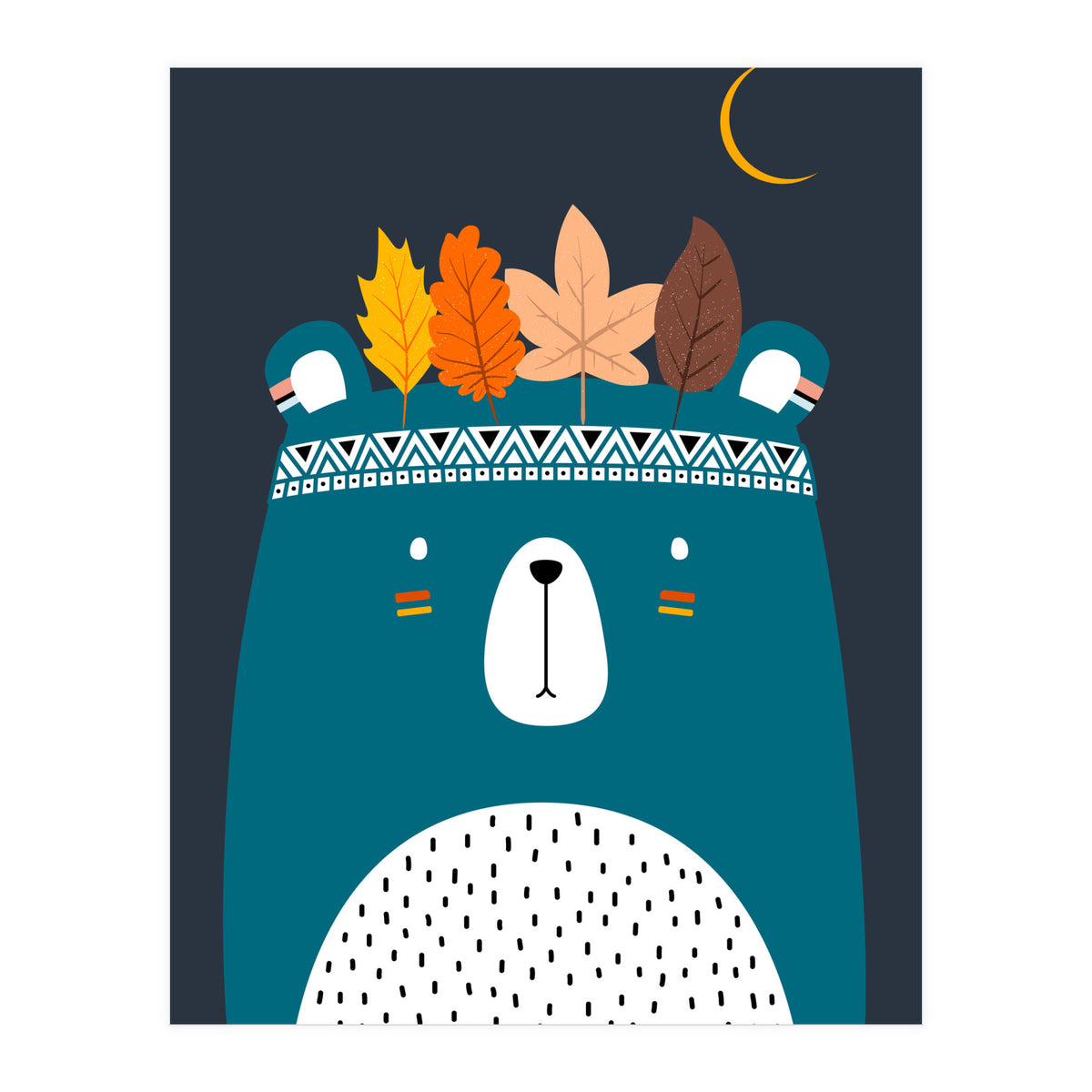 Cute Little Bear Turqouise (Print Only)