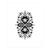 Scandinavian Folk Pattern Monochrome (Print Only) thumbnail