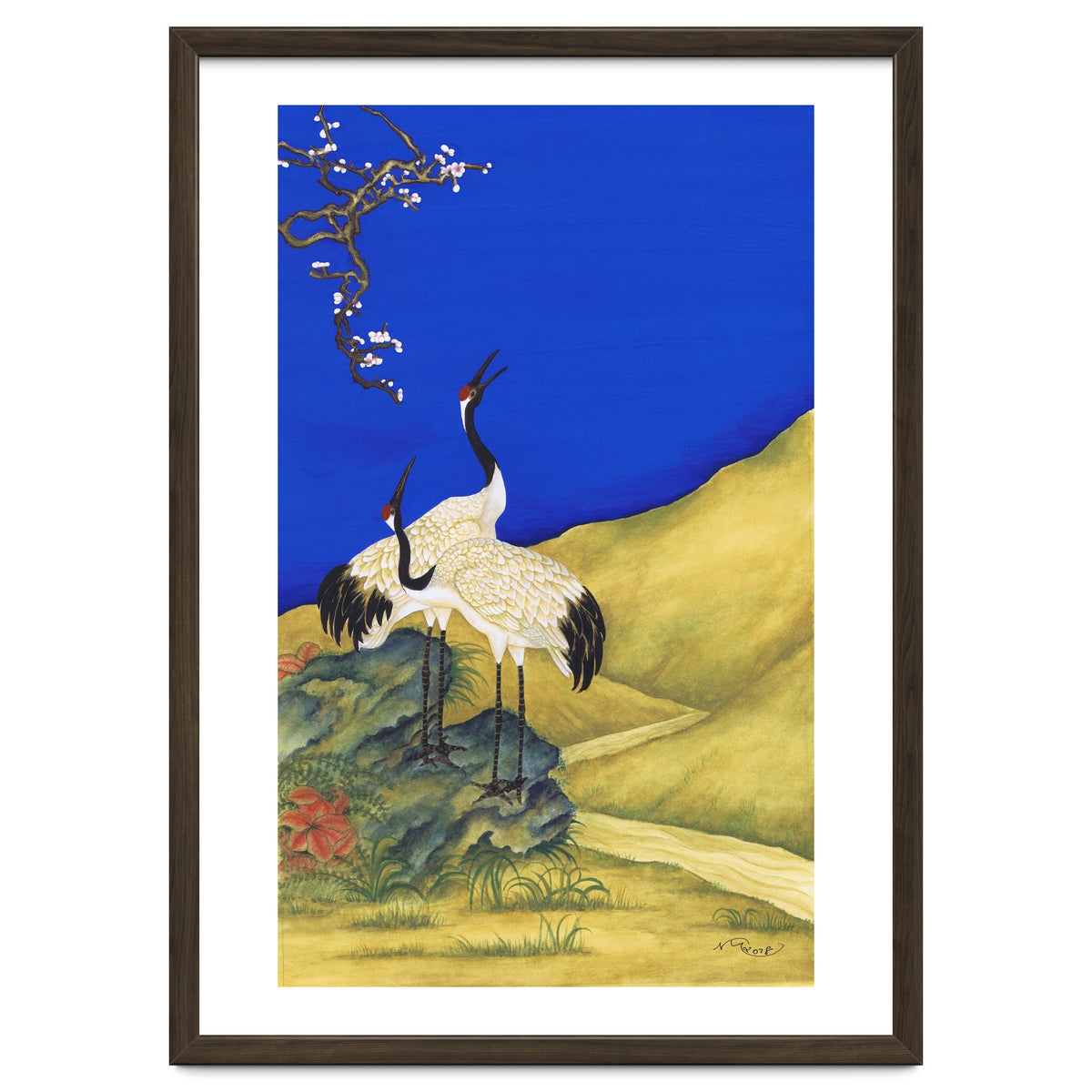 Cranes Under A Cobalt Sky 4