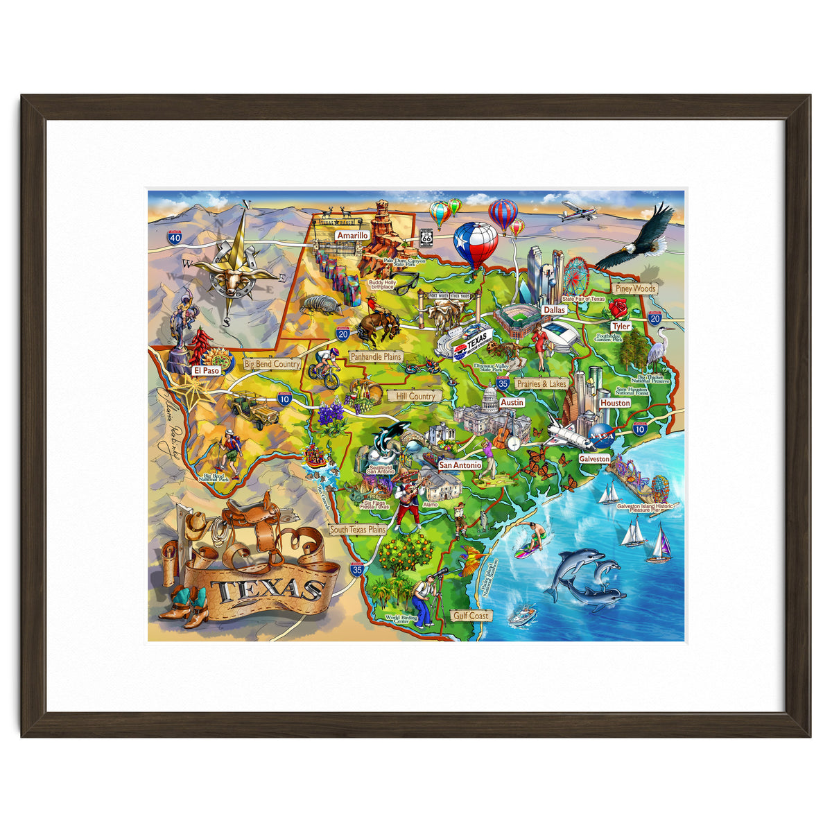 Texas Illustrated Map