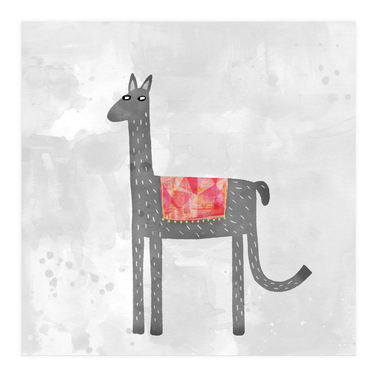 Llama With Fancy Blanket (Print Only)