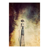 VINTAGE FASHION LADY IN ABSTRACT FOREST I (Print Only) thumbnail