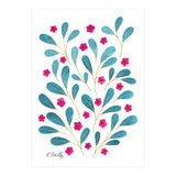 Springtime Floral | Teal and Pink (Print Only) thumbnail