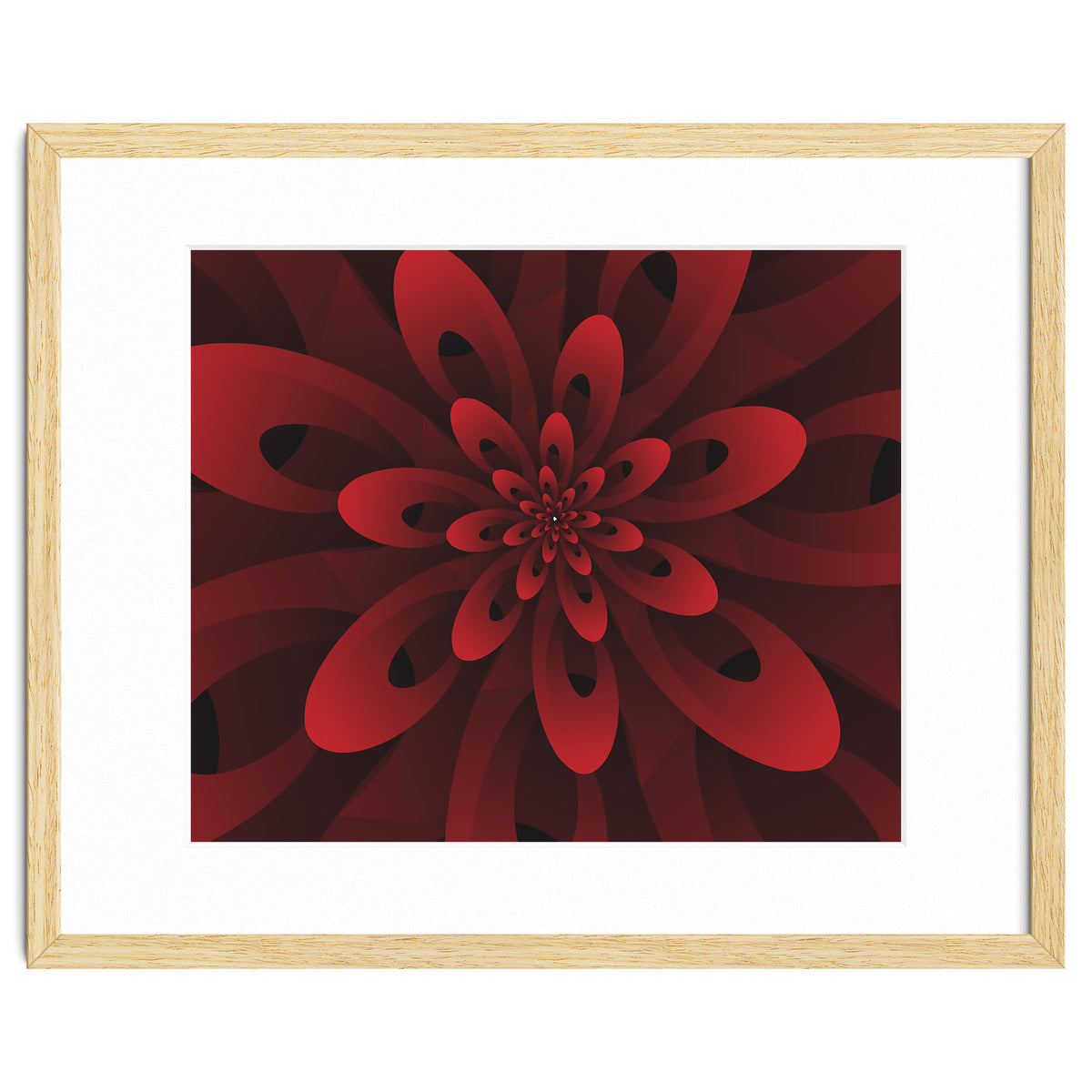 Abstract Digital Modern Red Floral 3D ART
