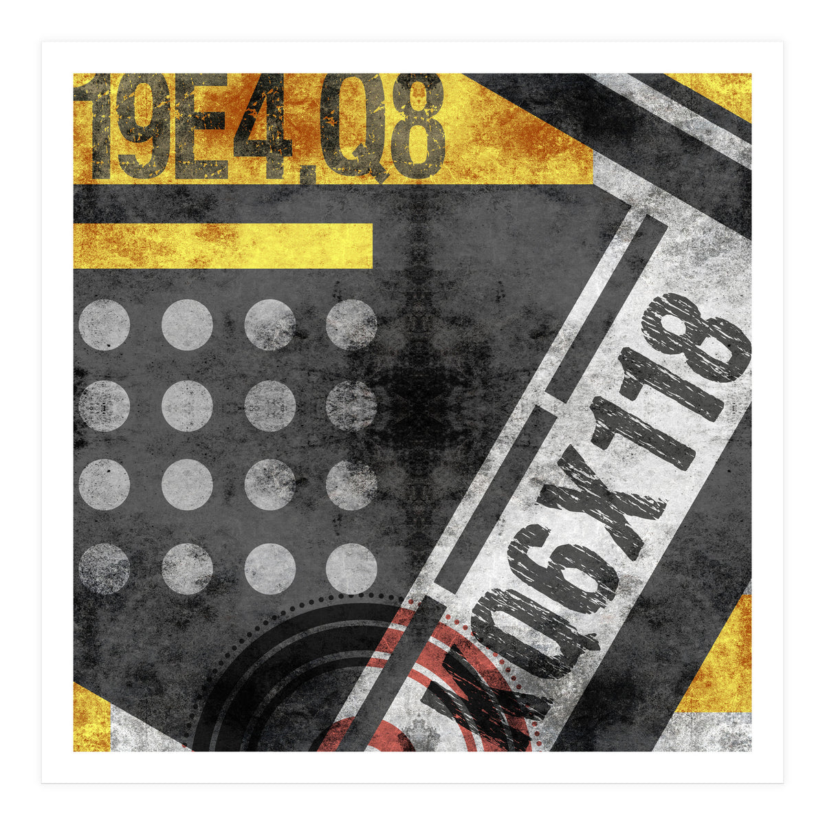 Abstract Industrial Black And Yellow (Print Only)