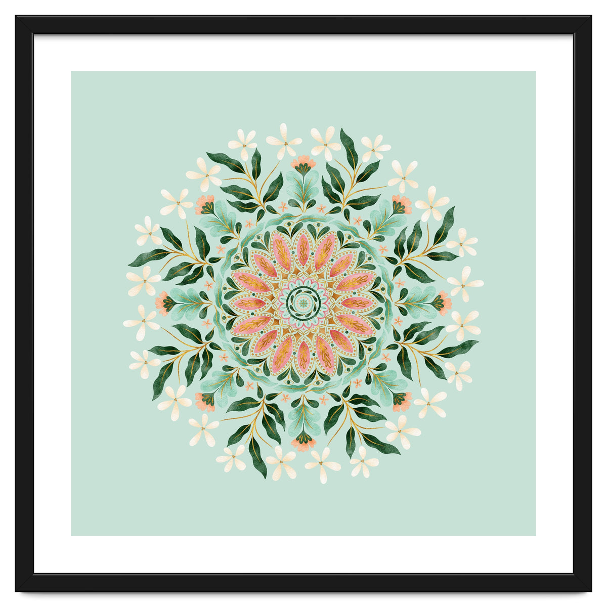 Floral Mandala | Mint Green