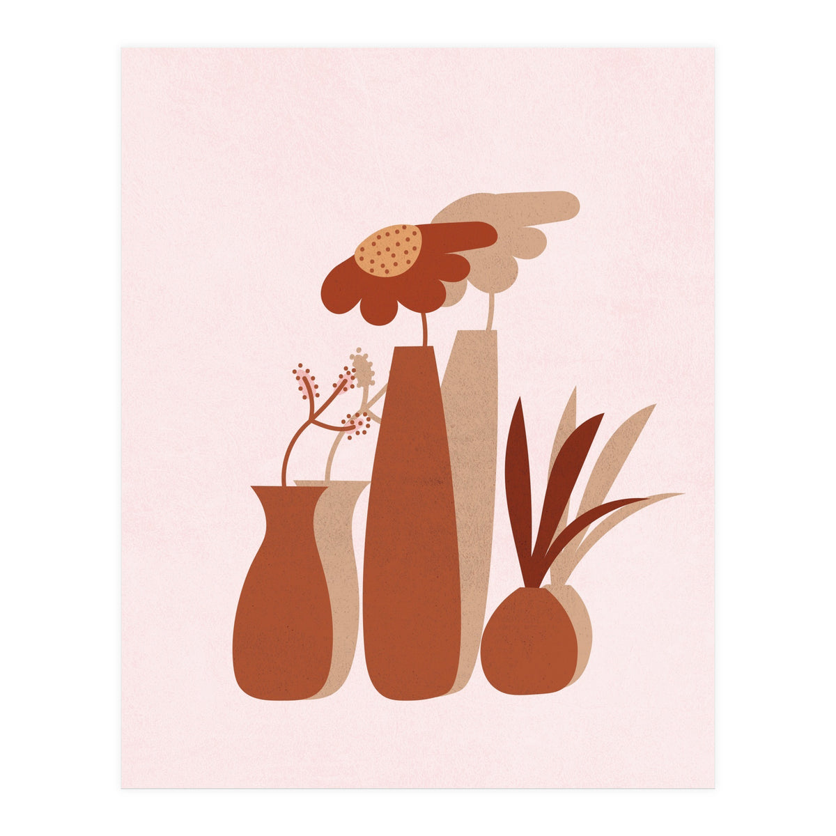 Mid Century Potted Plants (Print Only)