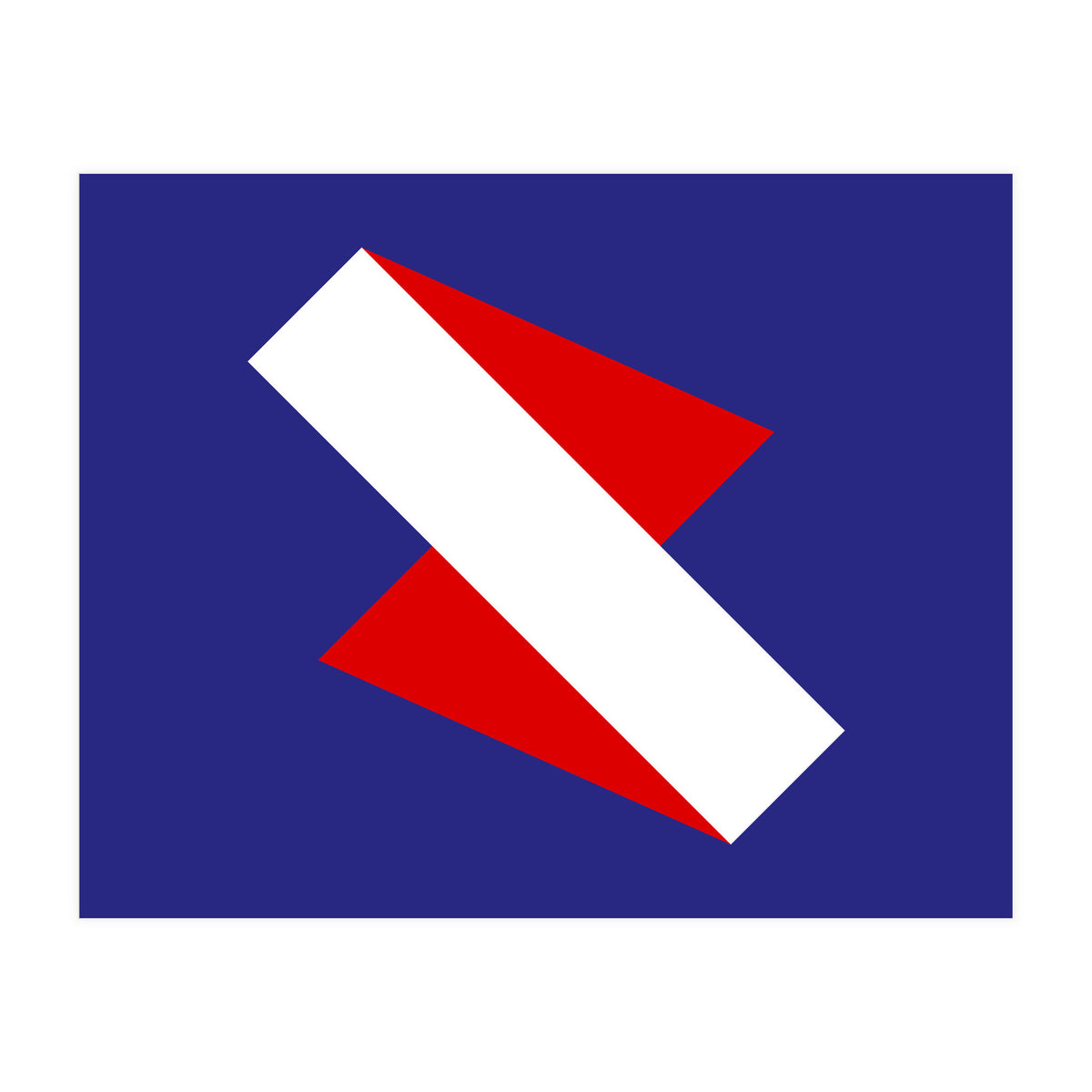 Geometric Shapes No. 68 - red & royal blue (Print Only)