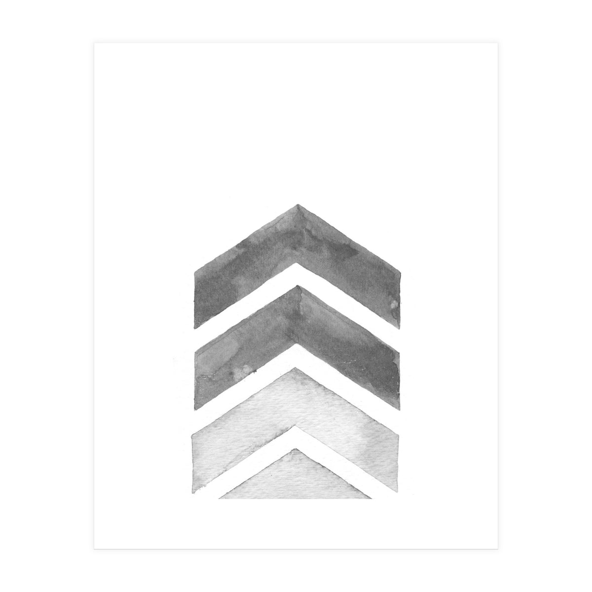 Grey Watercolor Chevron (Print Only)
