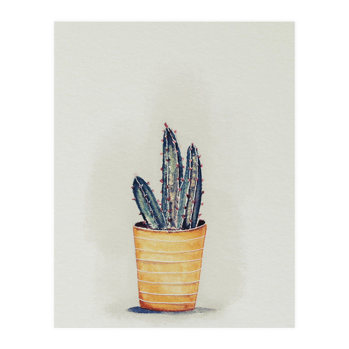 Cactus in yellow pot (Print Only)