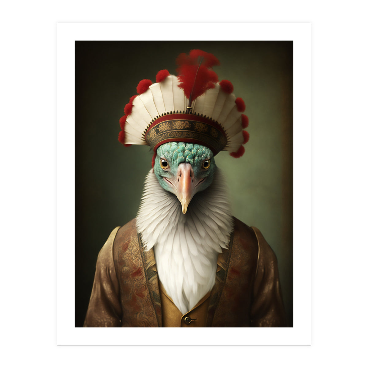 Turkey Designer Fashion Realistic Portrait Painting (Print Only)