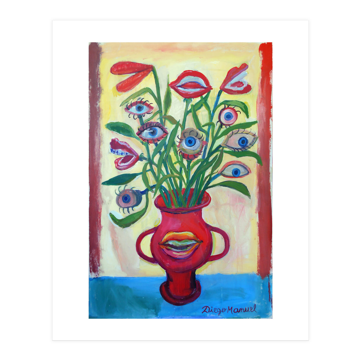 Florero Y Ojos (Print Only)