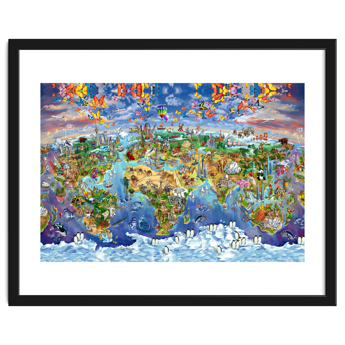 World Wonders Illustrated Map