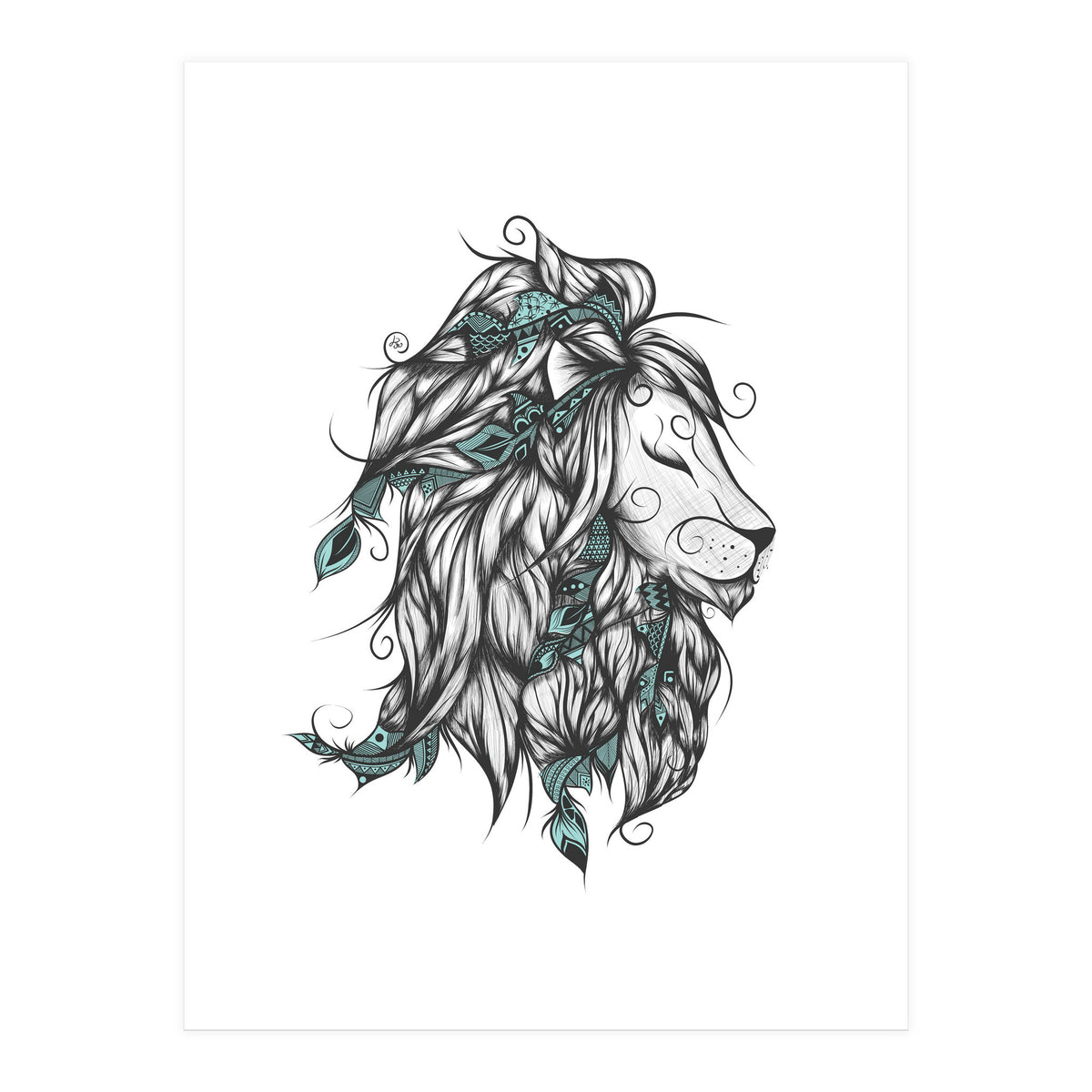 Poetic Lion Turquoise (Print Only)