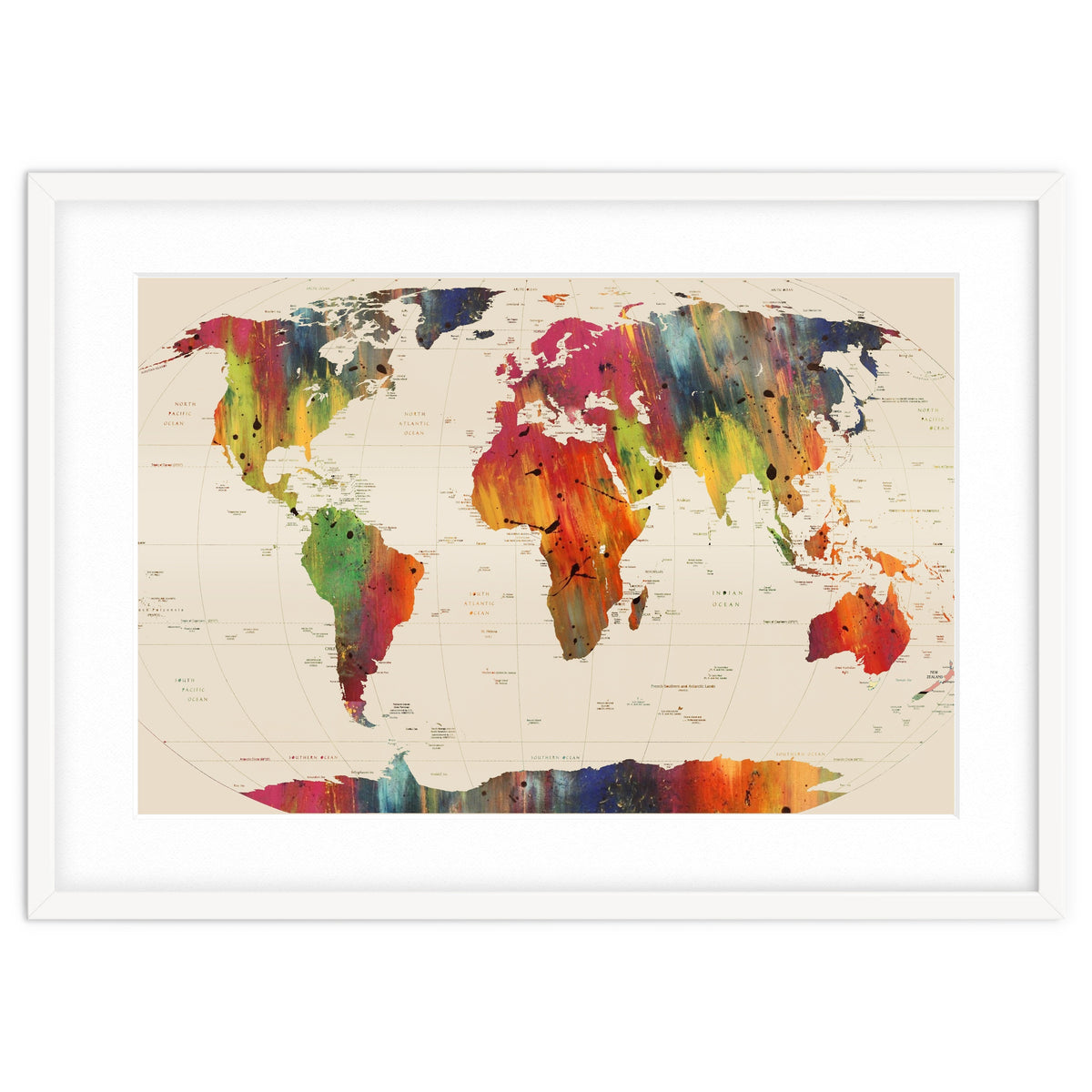 ALLOVER THE WORLD-Painted map