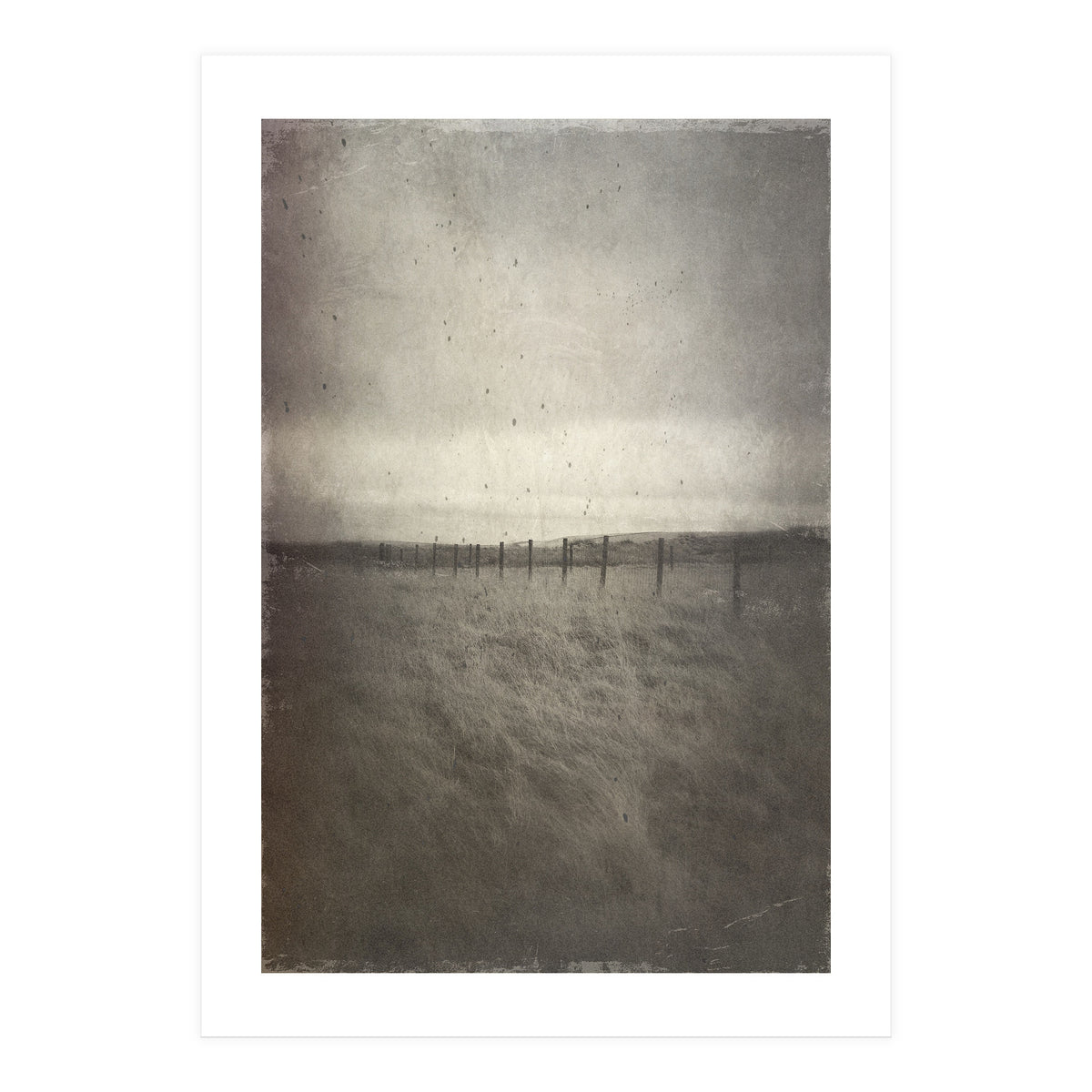Bleak winter landscape of Saddleworth Moor  (Print Only)