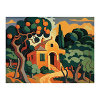 Orange House, Orange Tree Painting (Print Only)