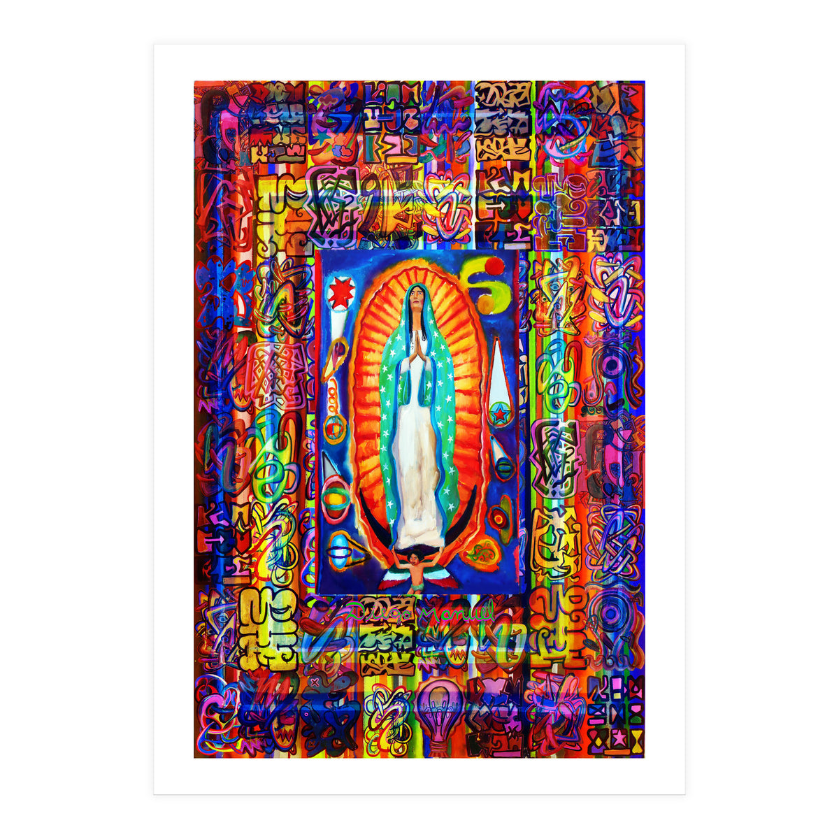 Graffiti Digital 2022 342 and Virgin of Guadalupe (Print Only)