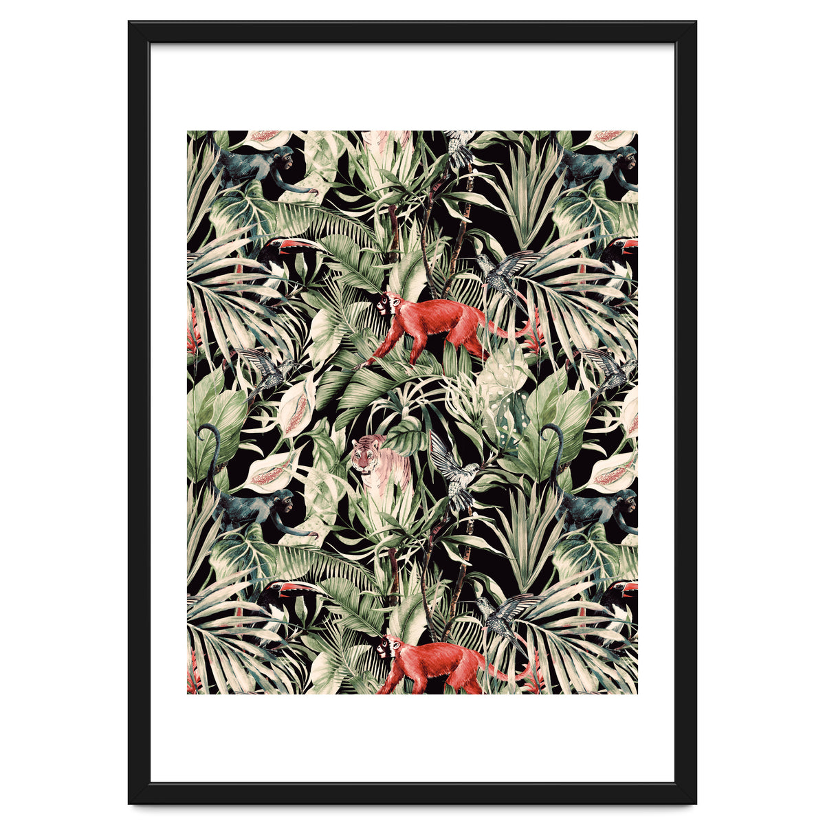 Animals In The Dark Of The Jungle