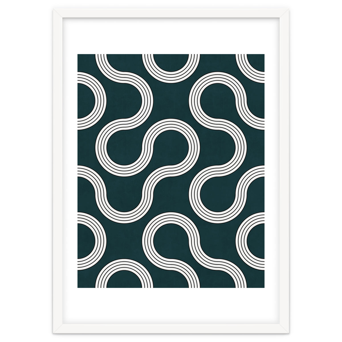 My Favorite Geometric Patterns No.35 - Green Tinted Navy Blue