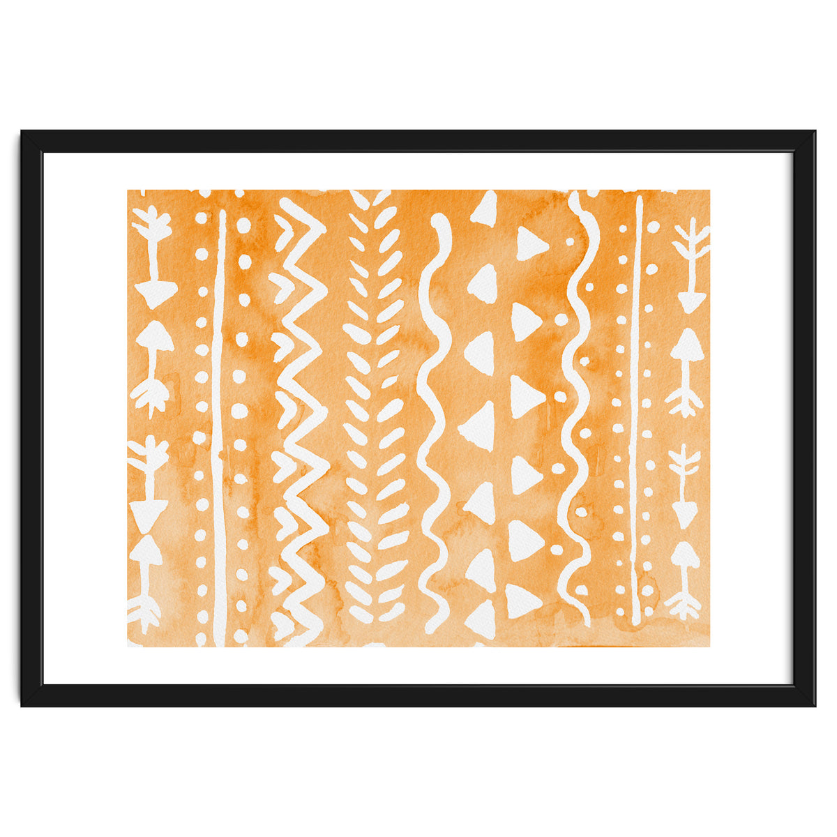 Abstract boho tribal pattern in pastel orange